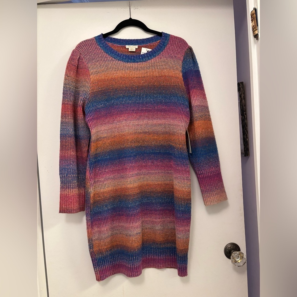 New Women's Long Sleeve Shoshanna Ridley sweater dress Multicolored Xl $495
